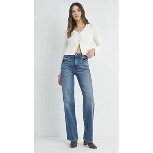 NEW! Habitual Reese High Rise Straight Leg Jeans Medium Wash Blue SZ 26